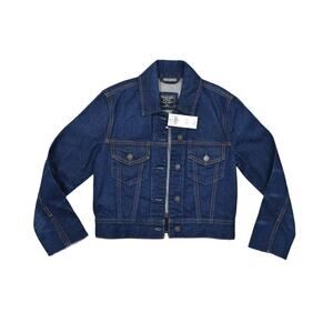 NEW Abercrombie & Fitch Blue Cotton Jacket XS Denim Button Closure